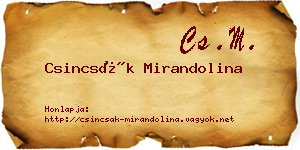 Csincsák Mirandolina névjegykártya